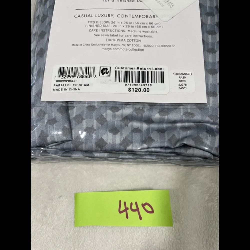 NIB Hotel Collection Parallel (1) European Euro Pillow Sham‎